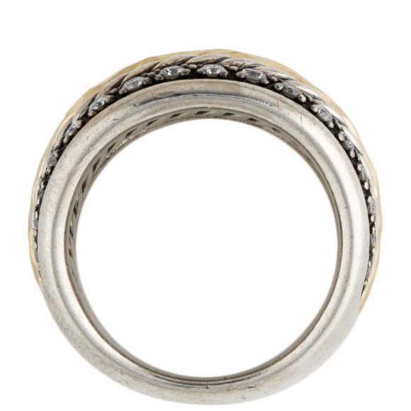 DAVID YURMAN DIAMOND TWO-TONE 18K YELLOW GOLD & STERLING SILVER RING - Picture 6 of 6